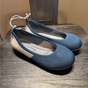 Lily & Dan Children’s Recycled Material Flats Blue Gray Girls Shoes